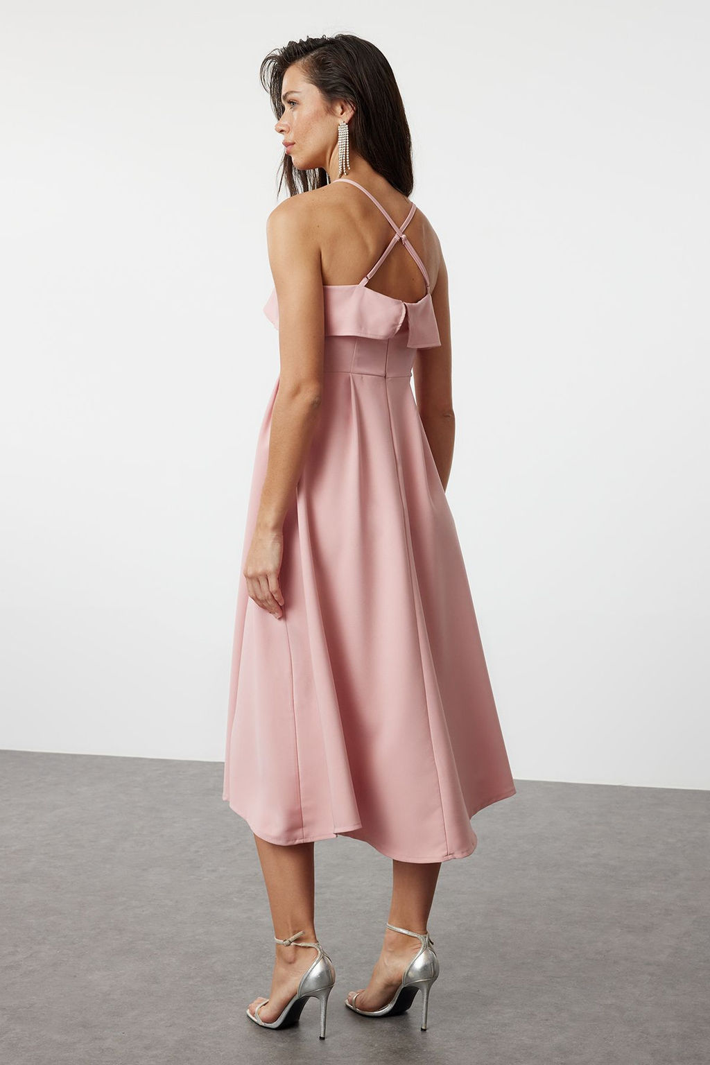 Gul Kurusu A-Kesim Dokuma Elbise TPRSS24EL00177 - Trendyolmilla фото 5