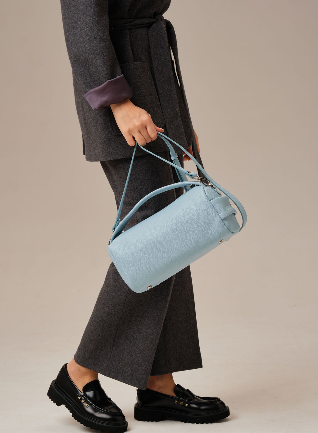 Кожаная сумка Solea DBR 31365 светло-голубой  фото 9