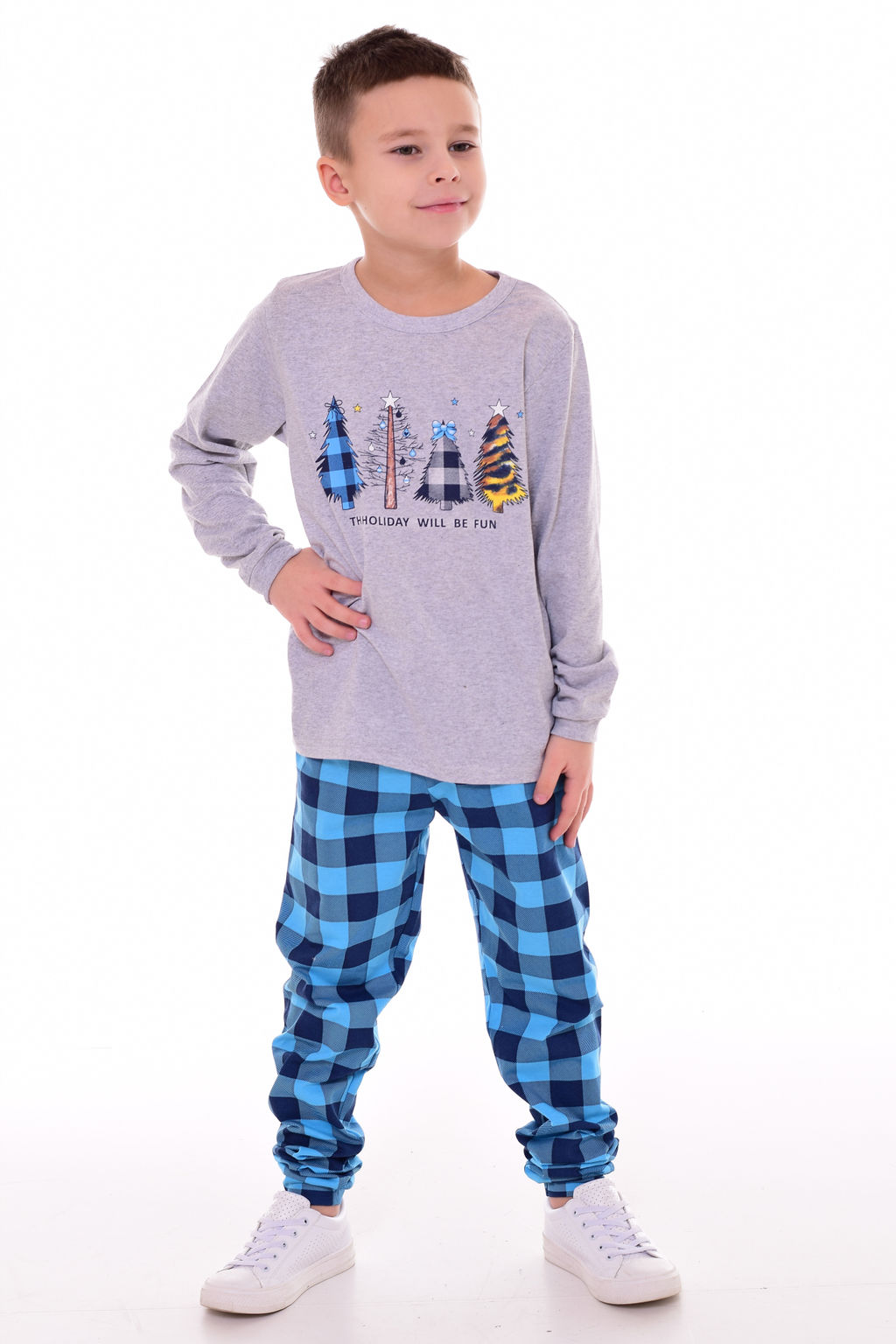 Пижама подростковая 11-060 (бирюза) Елки