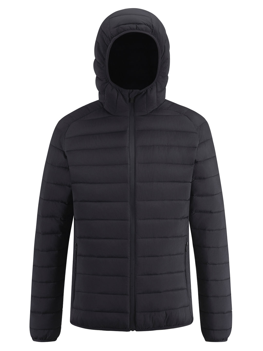 Куртка мужская стёганая с капюшоном с графеновой подкладкой черного цвета 9625_1Ch