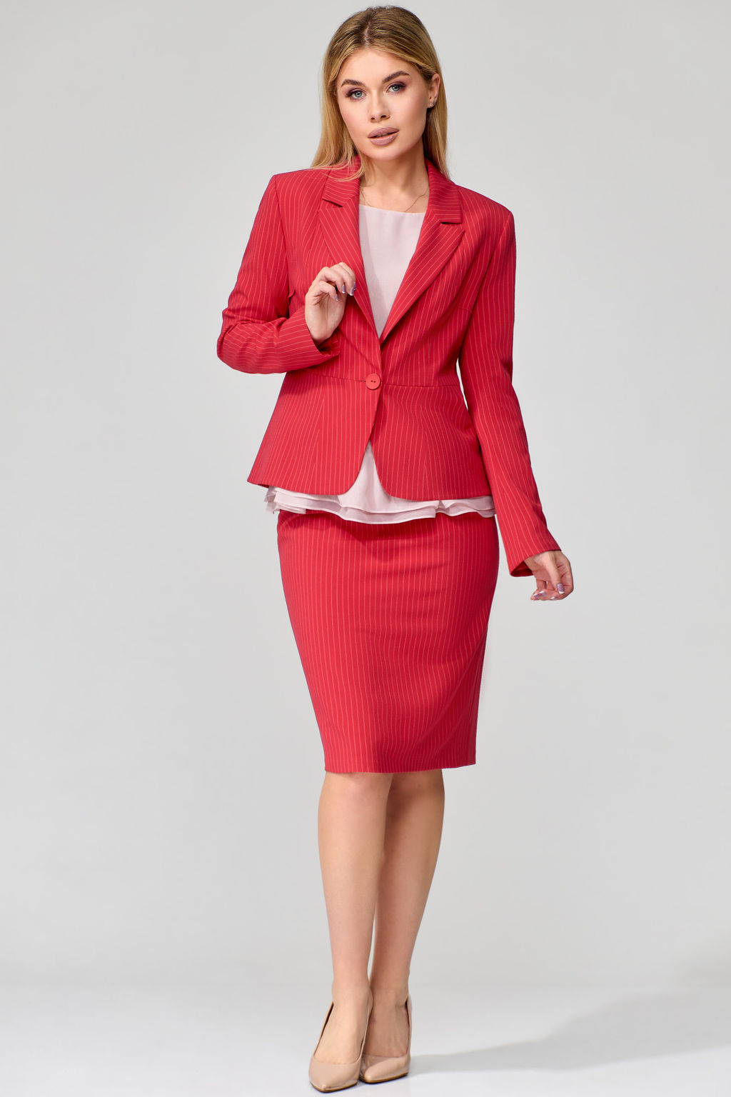 Костюм из жакета, блузки и юбки - Gizart фото 8