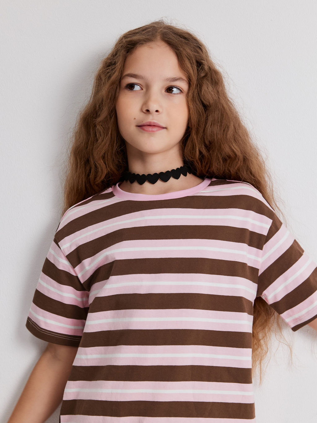 ACOOLA / Футболка детская для девочек Sonora1 бордовая полоска