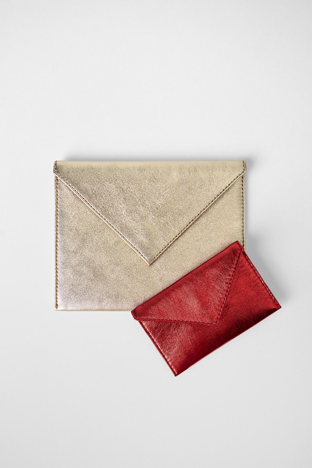 METALLIC EFFECT DOUBLE LEATHER CLUTCH KATE MOSS X ZARA  фото 2