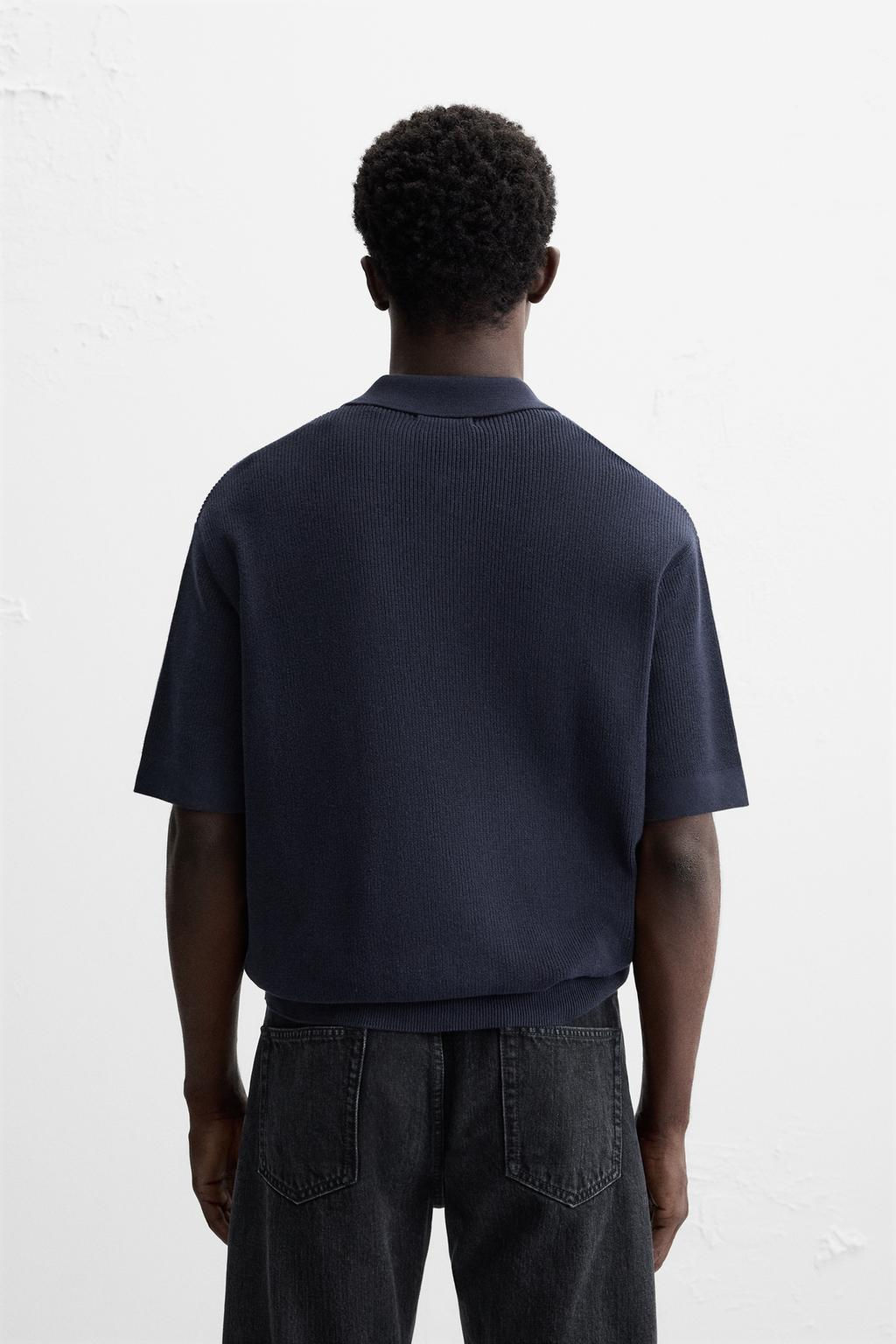 PEARL KNIT POLO SHIRT WITH ZIP - Zara фото 4
