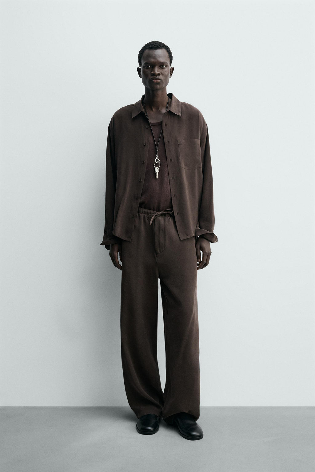 RELAXED FIT FLOWING TROUSERS - Zara фото 11