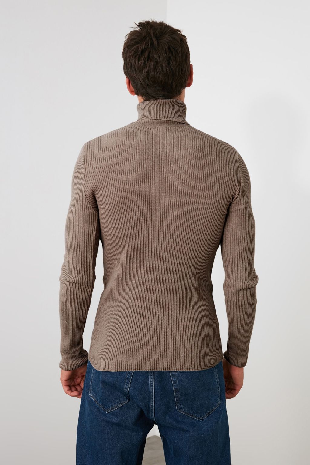TRENDYOL MAN Lacivert Slim Fit Pamuklu Bal?kc? Yaka Fitilli Orgu Kazak TMNAW20MG0031 - Trendyolmilla фото 44