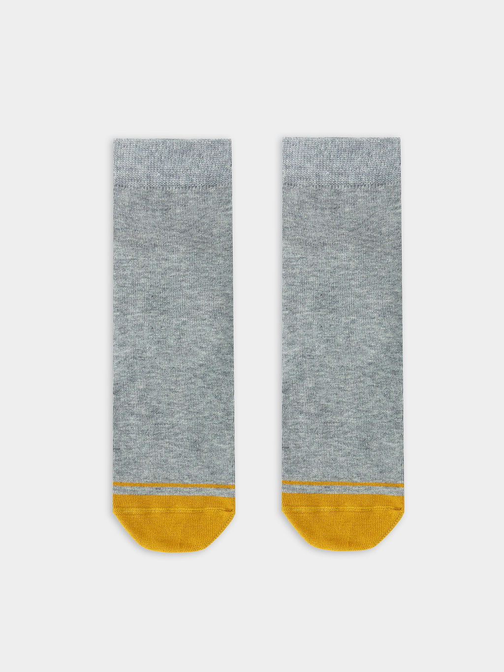 Цена за 5 пар! Носки детские серые с рисунком в виде полоски в цвет пятки и мыска - Mark formelle фото 3