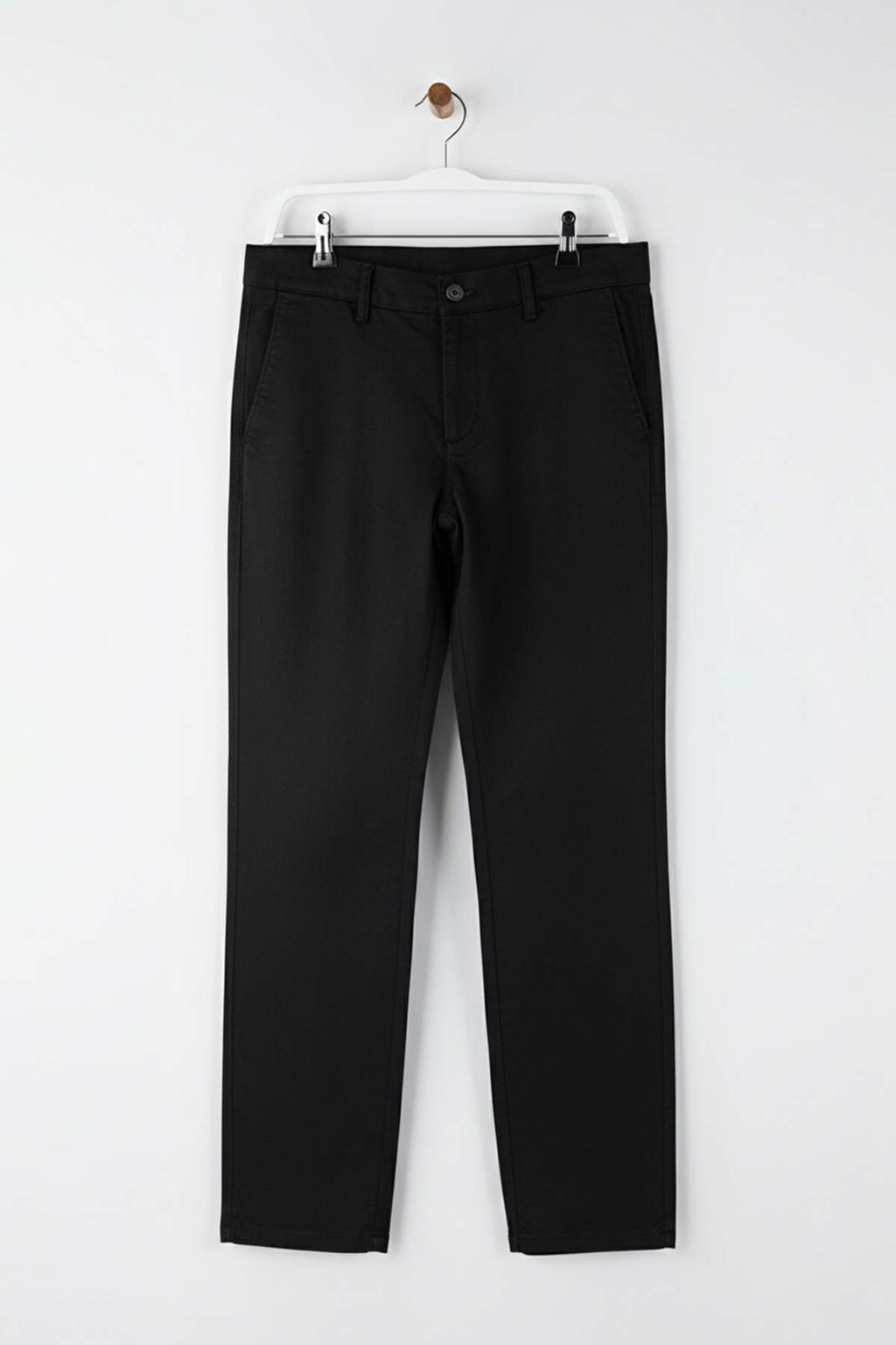 Siyah Erkek Gabardin Dokulu Kumas Pantolon TMNAW26PL00026