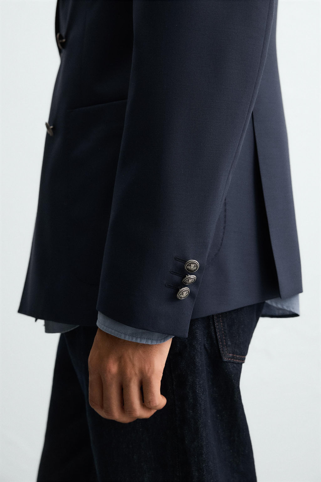 DOUBLE-BREASTED WOOL BLEND BLAZER - Zara фото 16