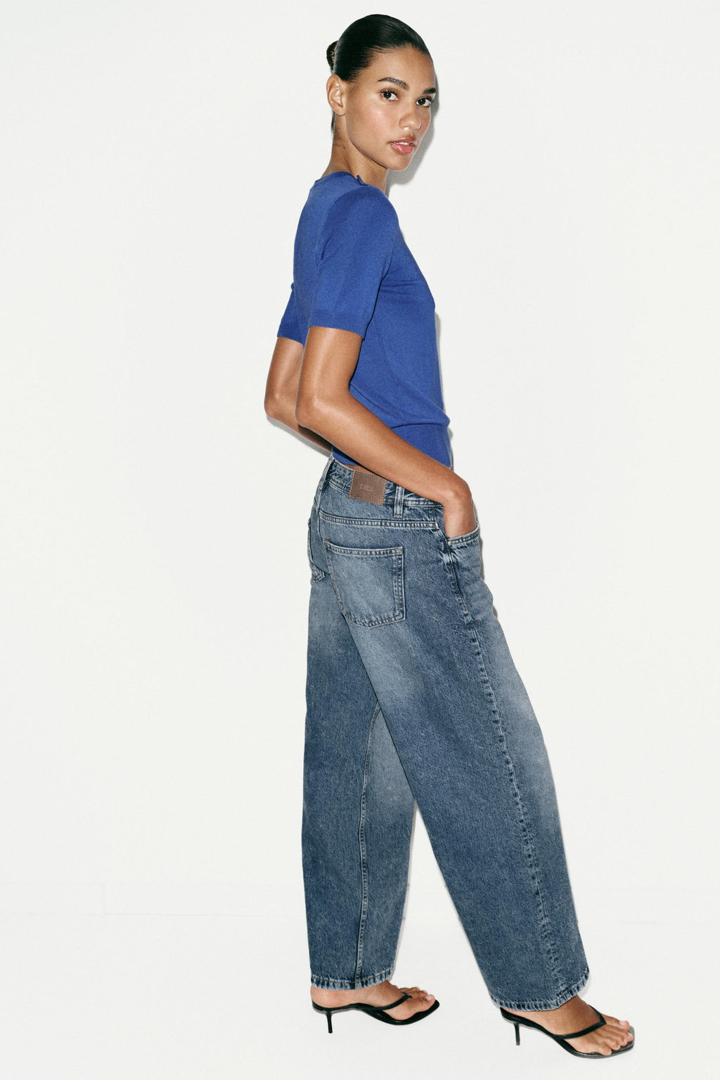 JERSEY B?SICO PUNTO MANGA CORTA / Azul - Zara фото 4