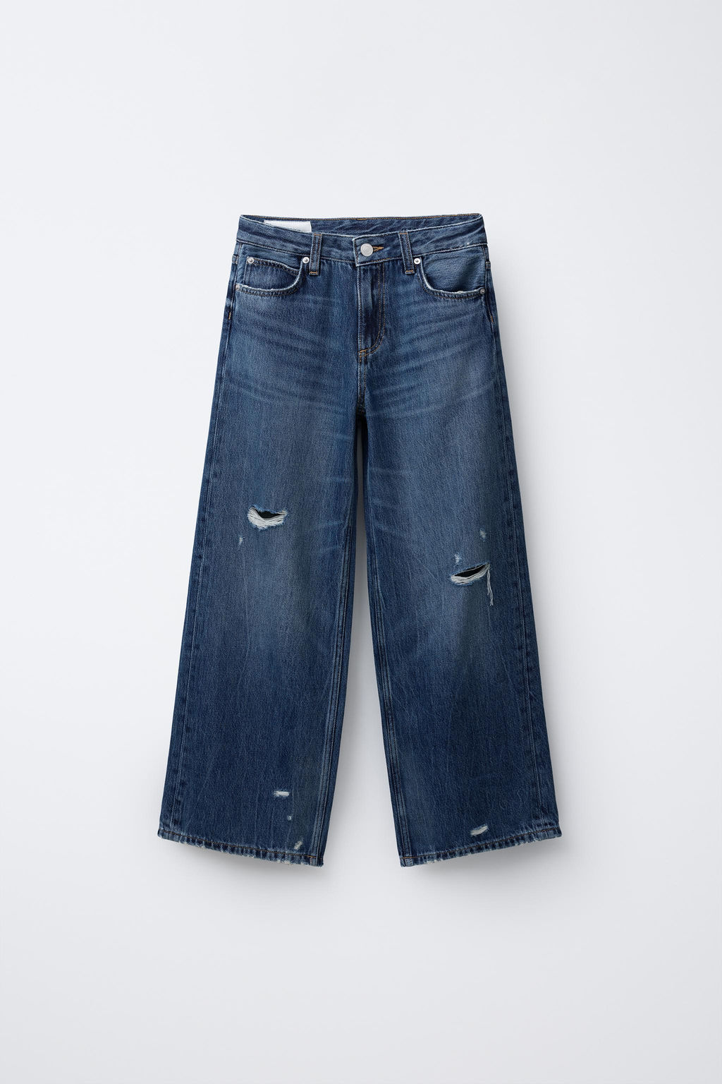 RIPPED WIDE-LEG JEANS