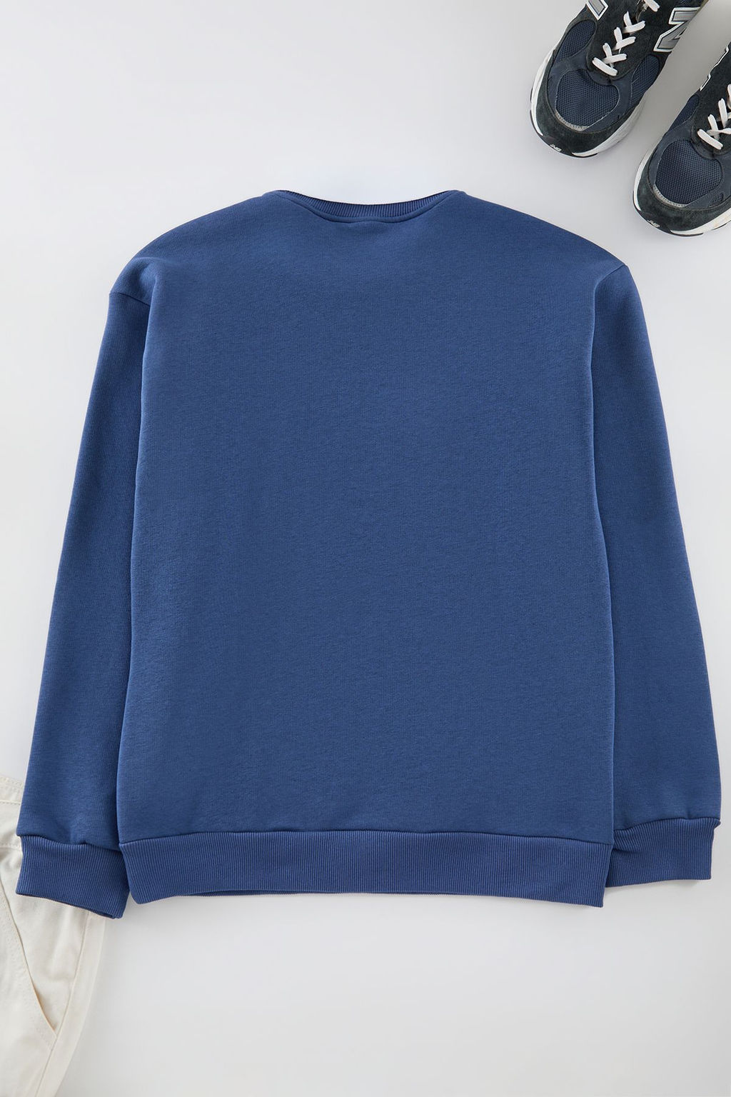 TRENDYOL MAN Premium Indigo Oversize/Genis Kesim Gomlek Ici Polarl? Sweatshirt TMNAW24SW00187 - Trendyolmilla фото 8