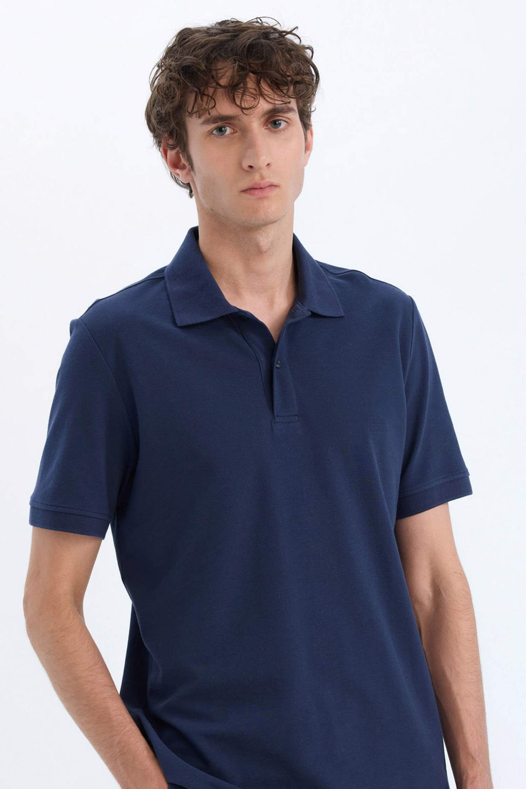 New Regular Fit K?sa Kollu Basic Duz Polo Tisort - Defacto фото 5