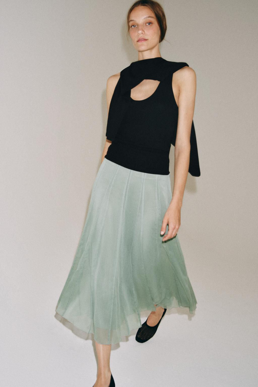 ZW COLLECTION MIDI SKIRT - Zara фото 6