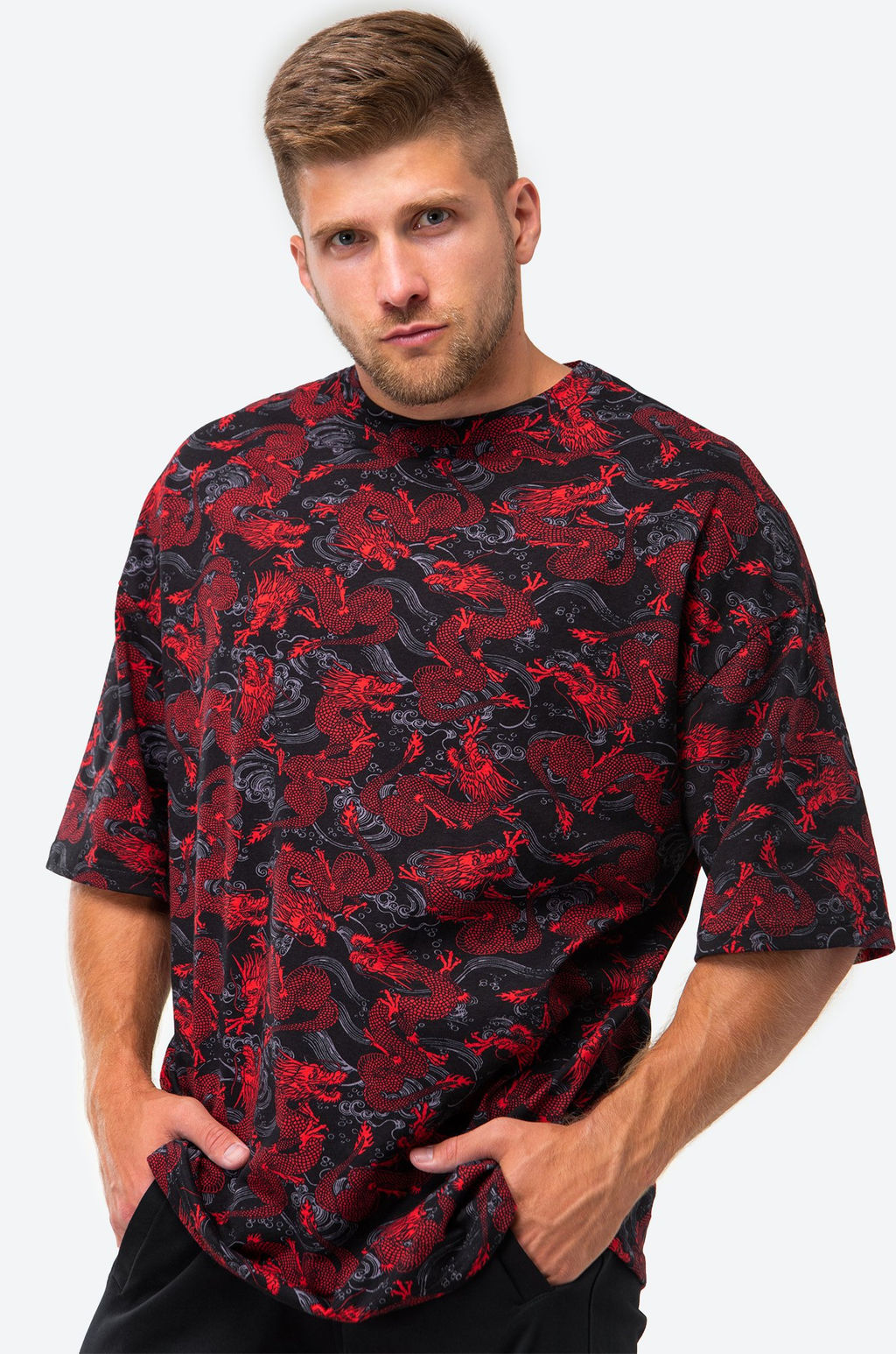 Футболка унисекс оверсайз с принтом дракон Happy Fox  фото 7