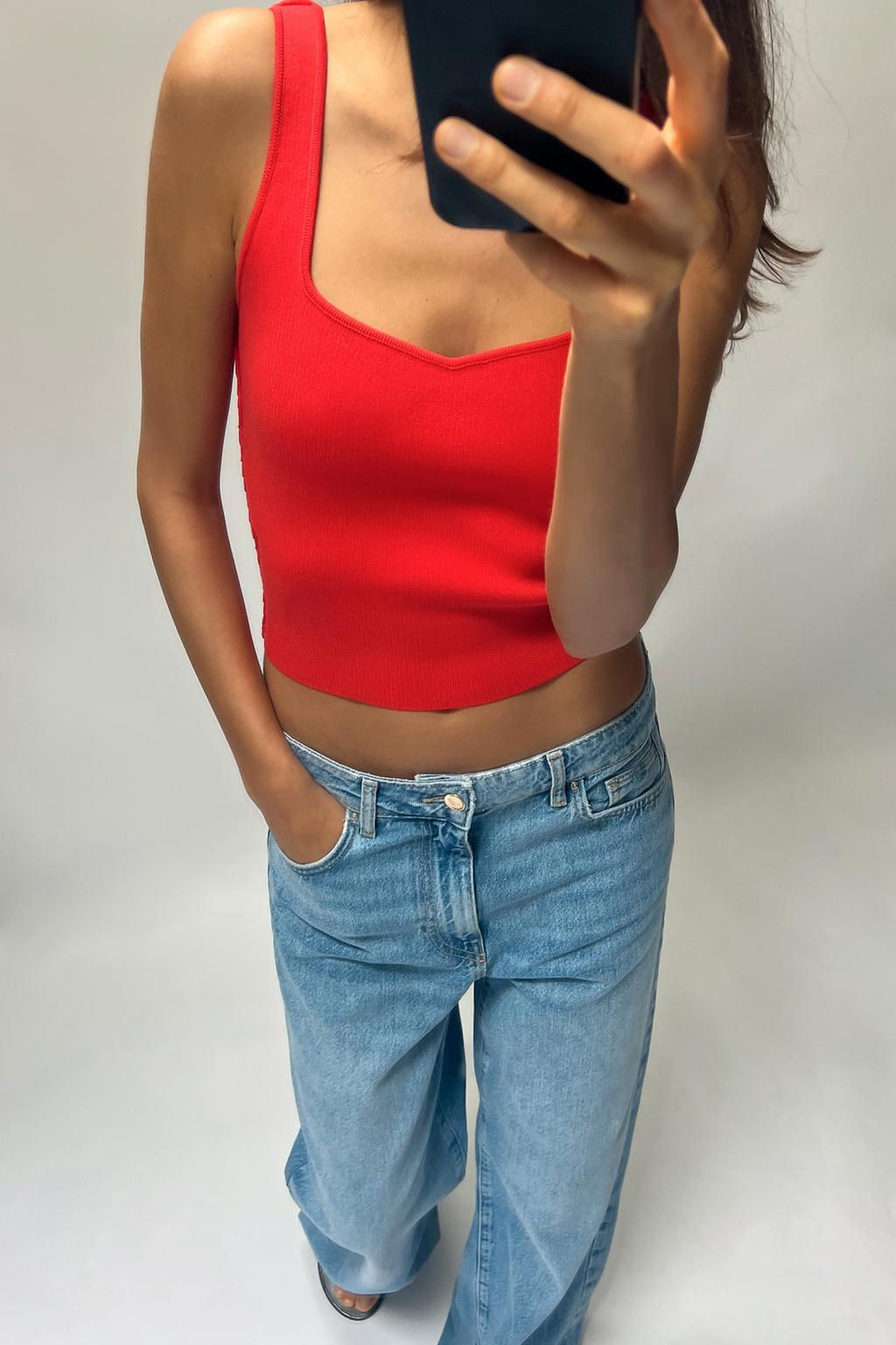 PLAIN KNIT CROP TOP - Zara фото 7
