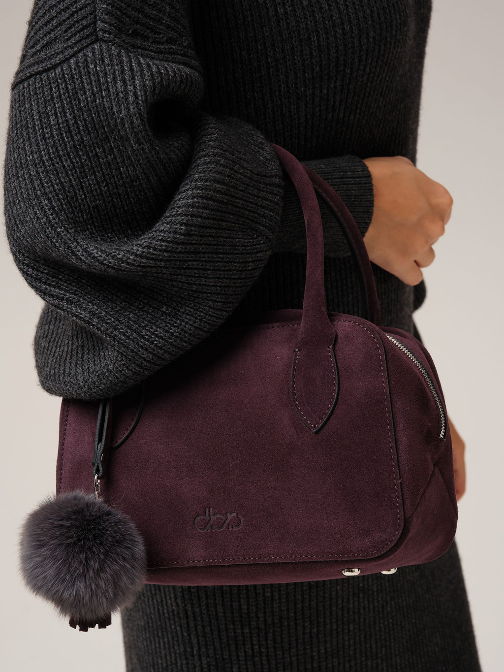 Замшевая сумка Polly DBR 31348 сливовый  фото 2