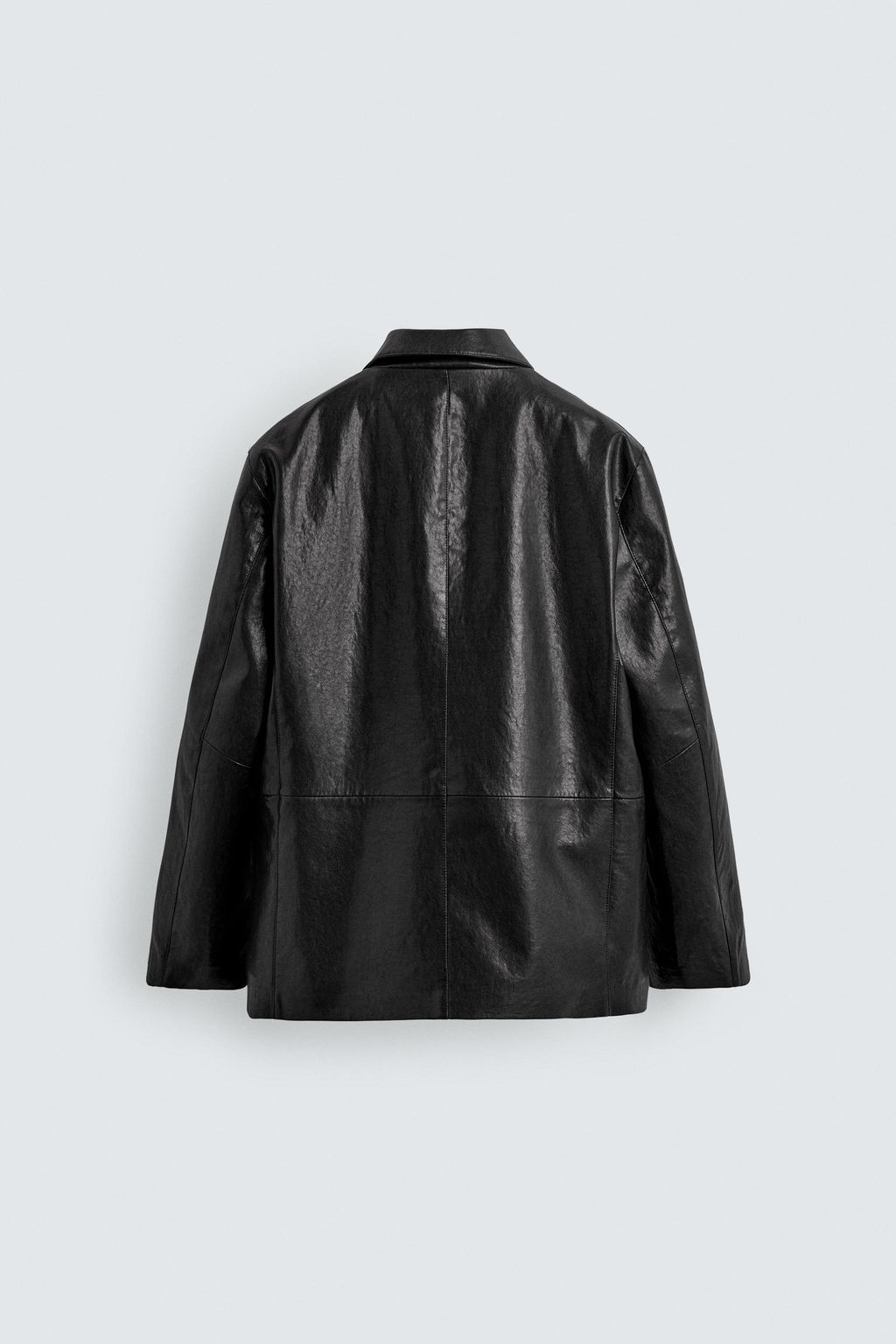 SOBRECAMISA RELAXED FIT EFECTO PIEL / Negro - Zara фото 8