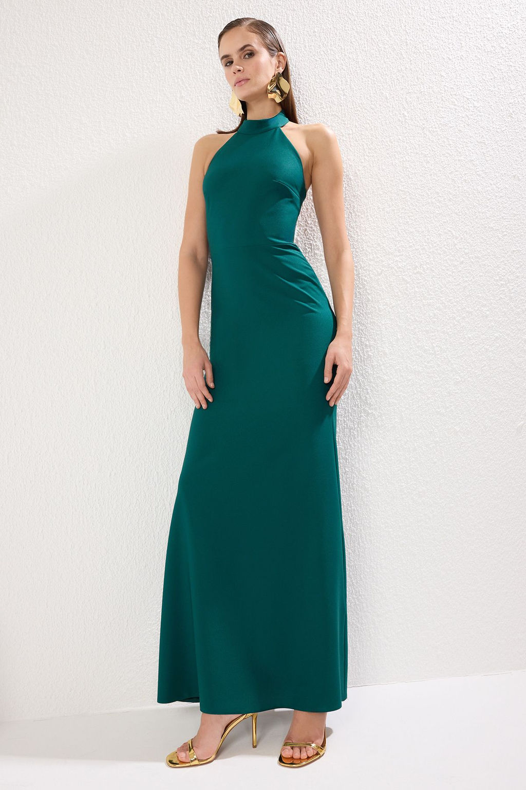 TRENDYOLMILLA K?rm?z? Bal?k Kesim Dokuma Maxi S?k Abiye Elbise TPRSS25AE00049