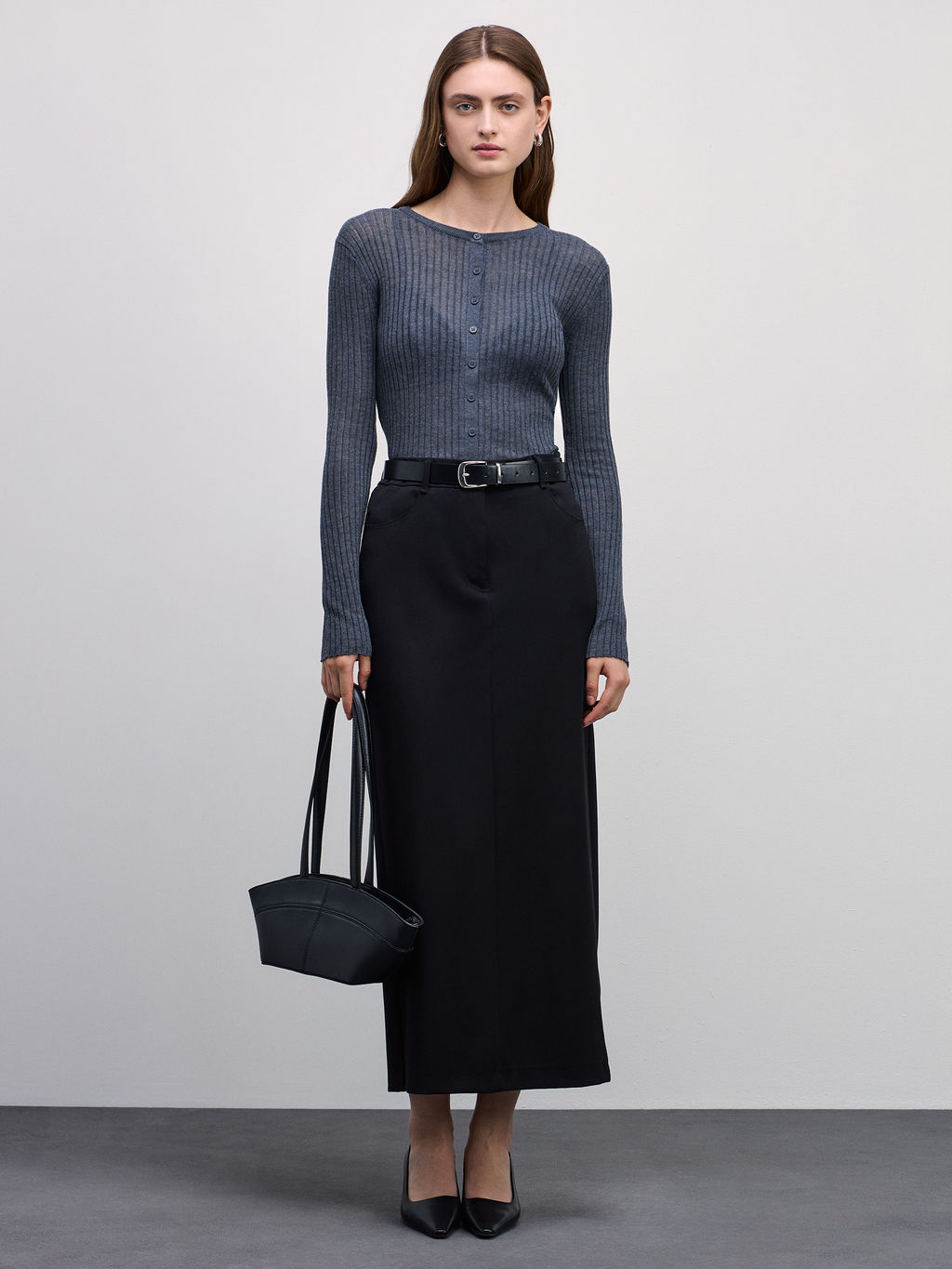 Джемпер на пуговицах с добавлением шерсти / Zarina фото 2