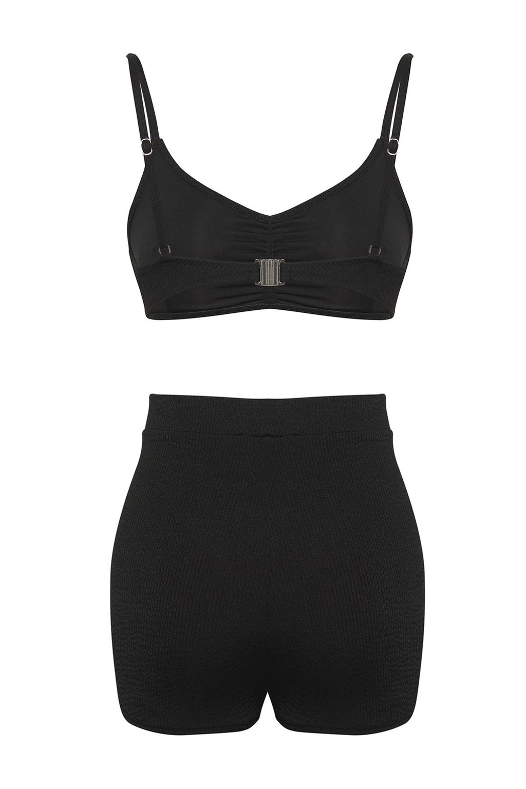Trendyolmilla Siyah Bralette Sortlu Dokulu Regular Bikini Tak?m? TBESS25BT00102  фото 7
