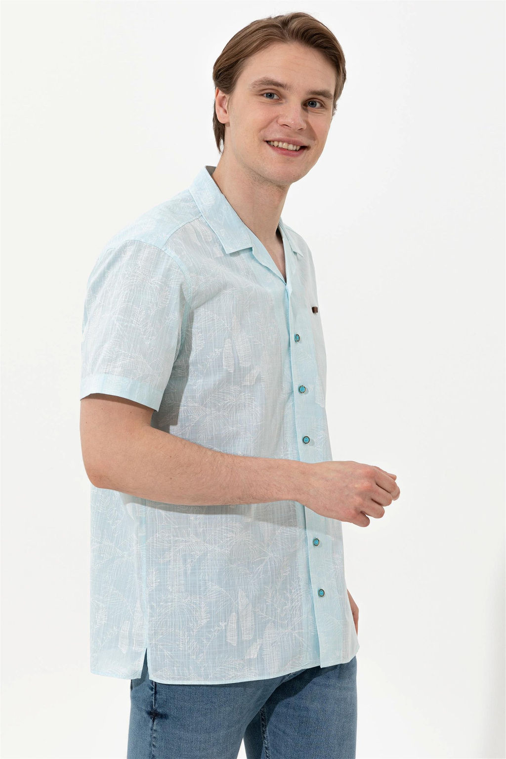 Мужская бирюзовая рубашка с коротким рукавом - U.s. polo assn фото 9