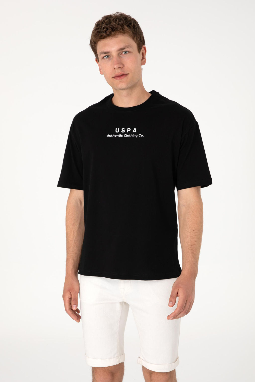 Erkek Comfort Fit Bisiklet Yaka Siyah Ti__rt