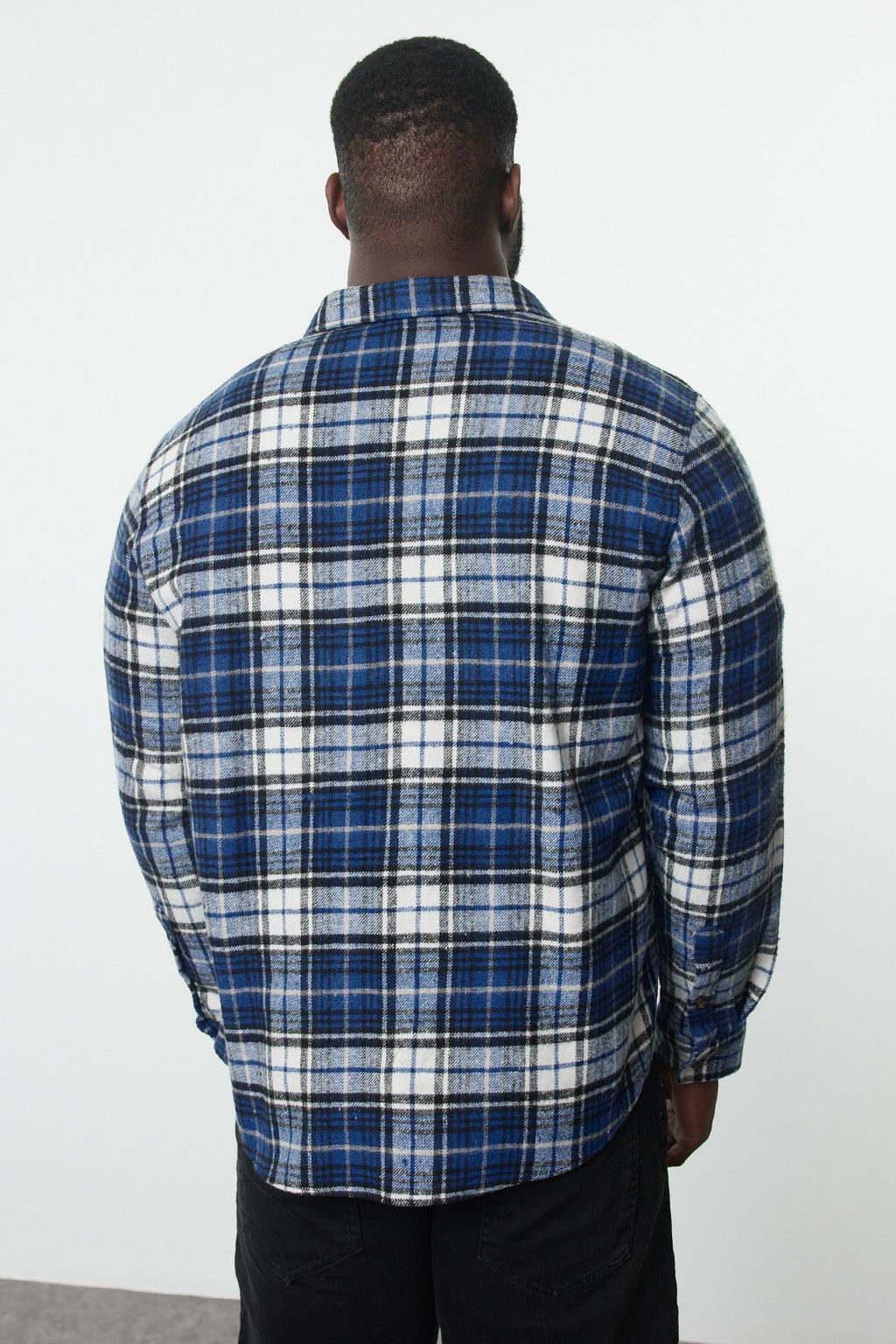 TRENDYOL MAN Mavi Regular Fit K?sl?k Kareli Ekose Oduncu Buyuk Beden Gomlek TMNAW25AX00003 - Trendyolmilla фото 5