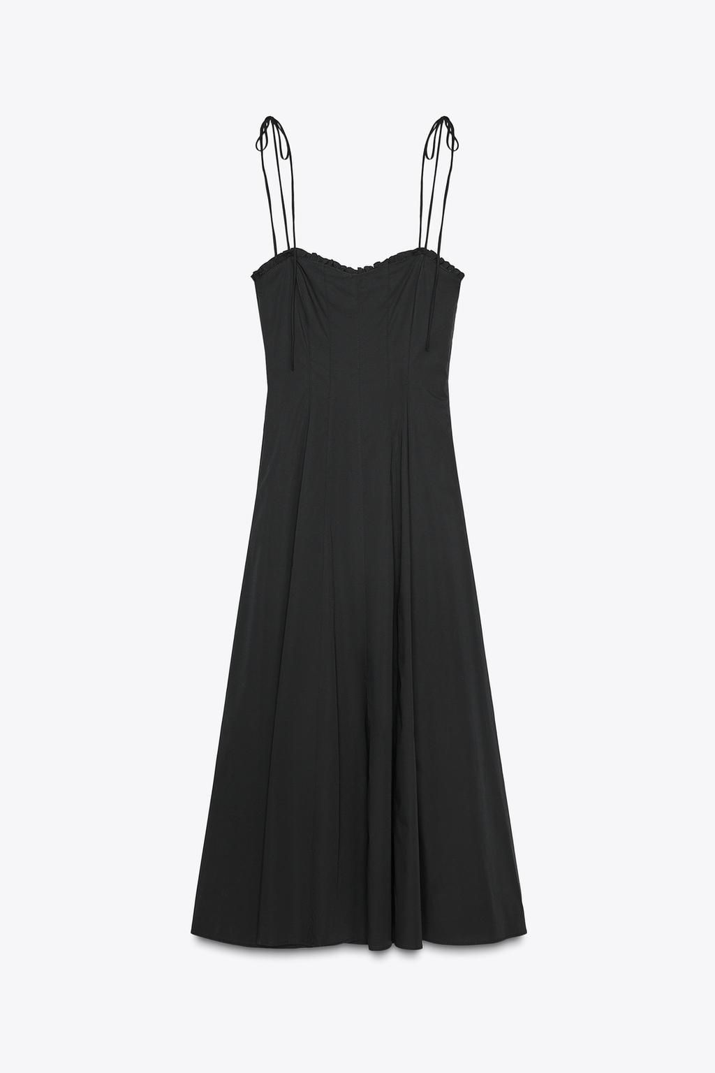 RUFFLE POPLIN MIDI DRESS - Zara фото 2