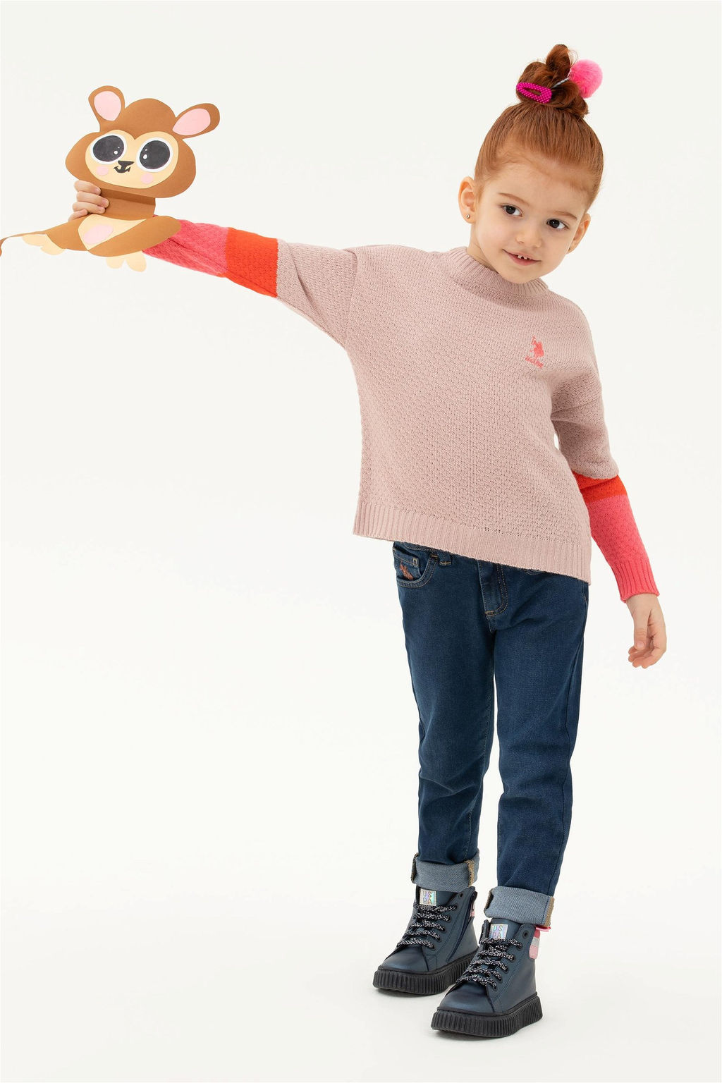 Пудровый свитер для девочки - U.s. polo assn фото 5