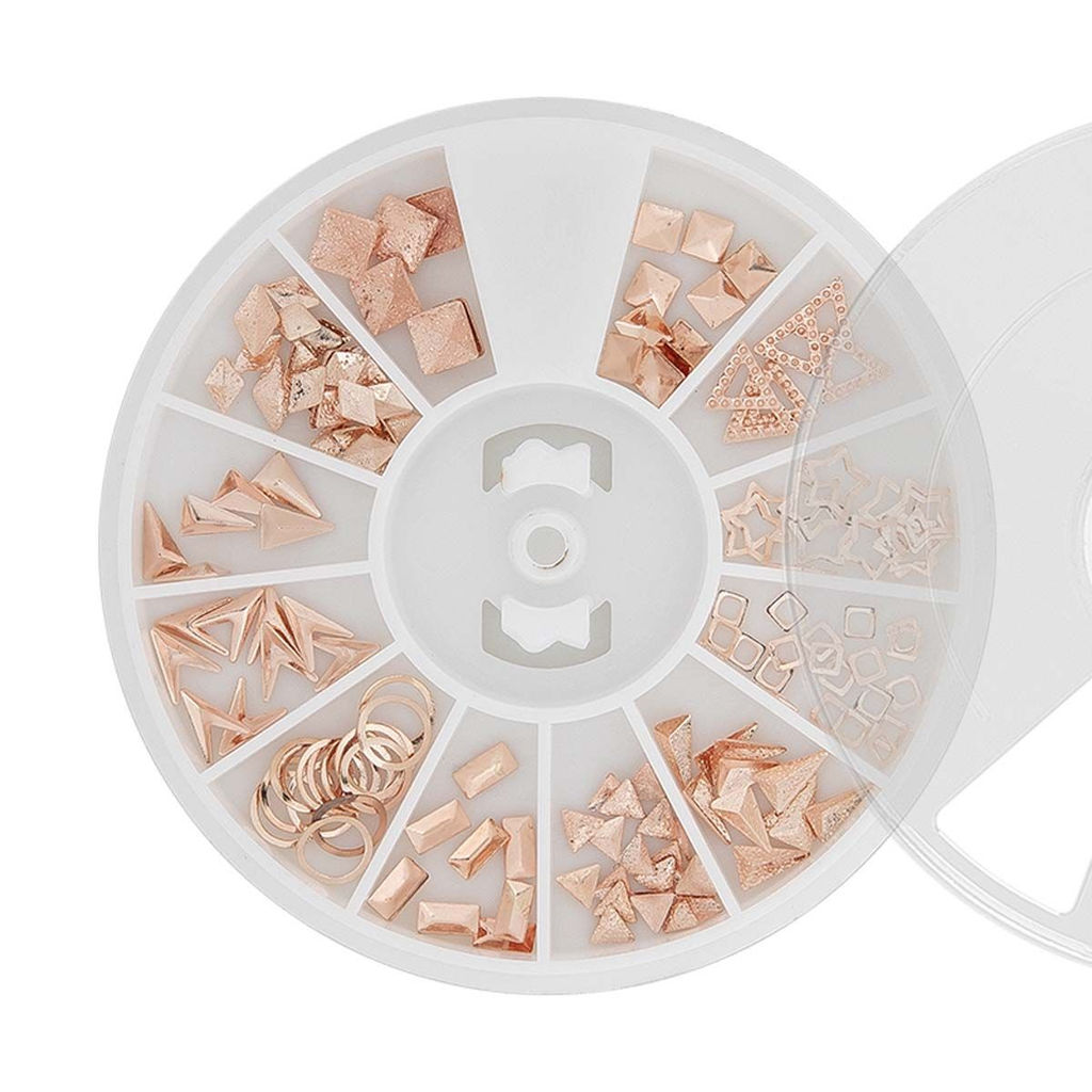 Nail Art Набор металлического декора для маникюра №13, розовое золото  фото 2