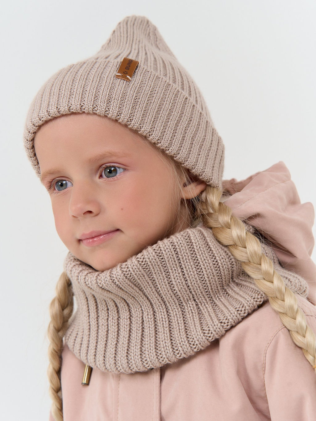 Снуд из смесовой шерсти Ваниль вертикальная вязка - Bungly фото 3