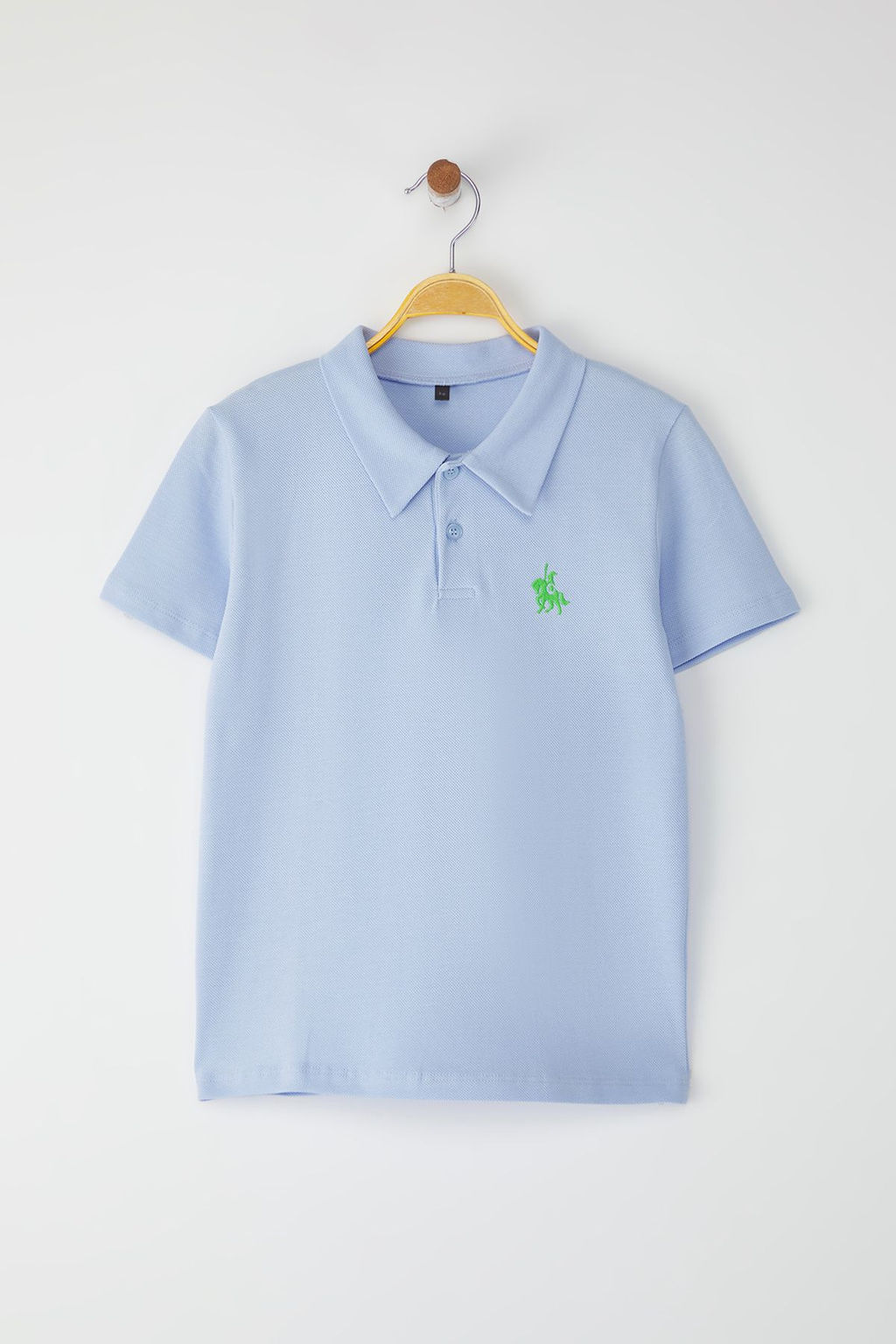 Bebe Mavisi Erkek Cocuk %100 Pamuk Bask?l? Polo Yaka Orme T-Shirt TKDSS25TS00081 - Trendyolmilla фото 5