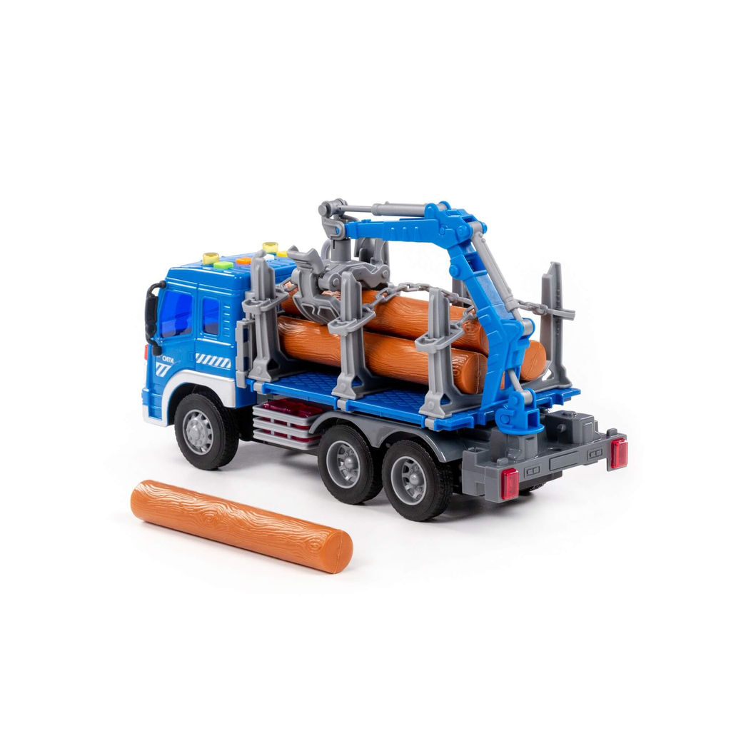 Сити, автомобиль-лесовоз инерционный (со светом и звуком) (синий) (в коробке) - Полесье фото 4