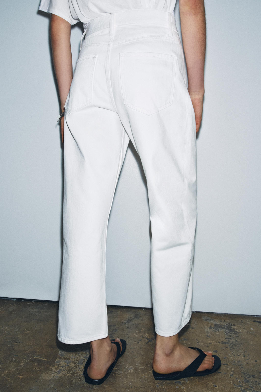 JEANS ZW COLLECTION ANKLE RELAXED TIRO MEDIO / Blanco - Zara фото 12