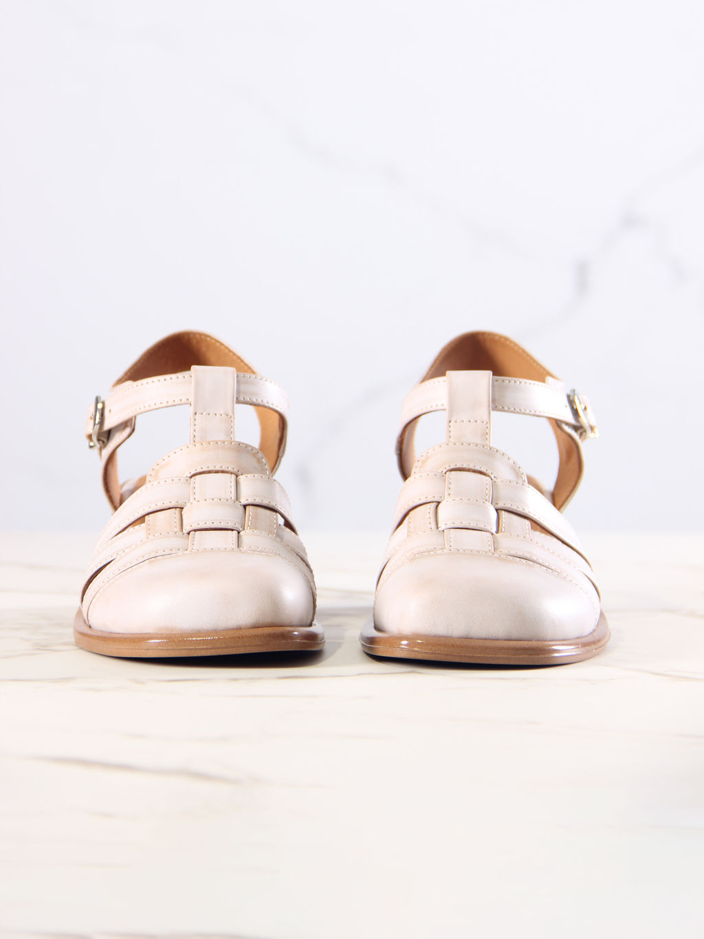 Босоножки 5035.23663bе.Вакса пудра+коричневый