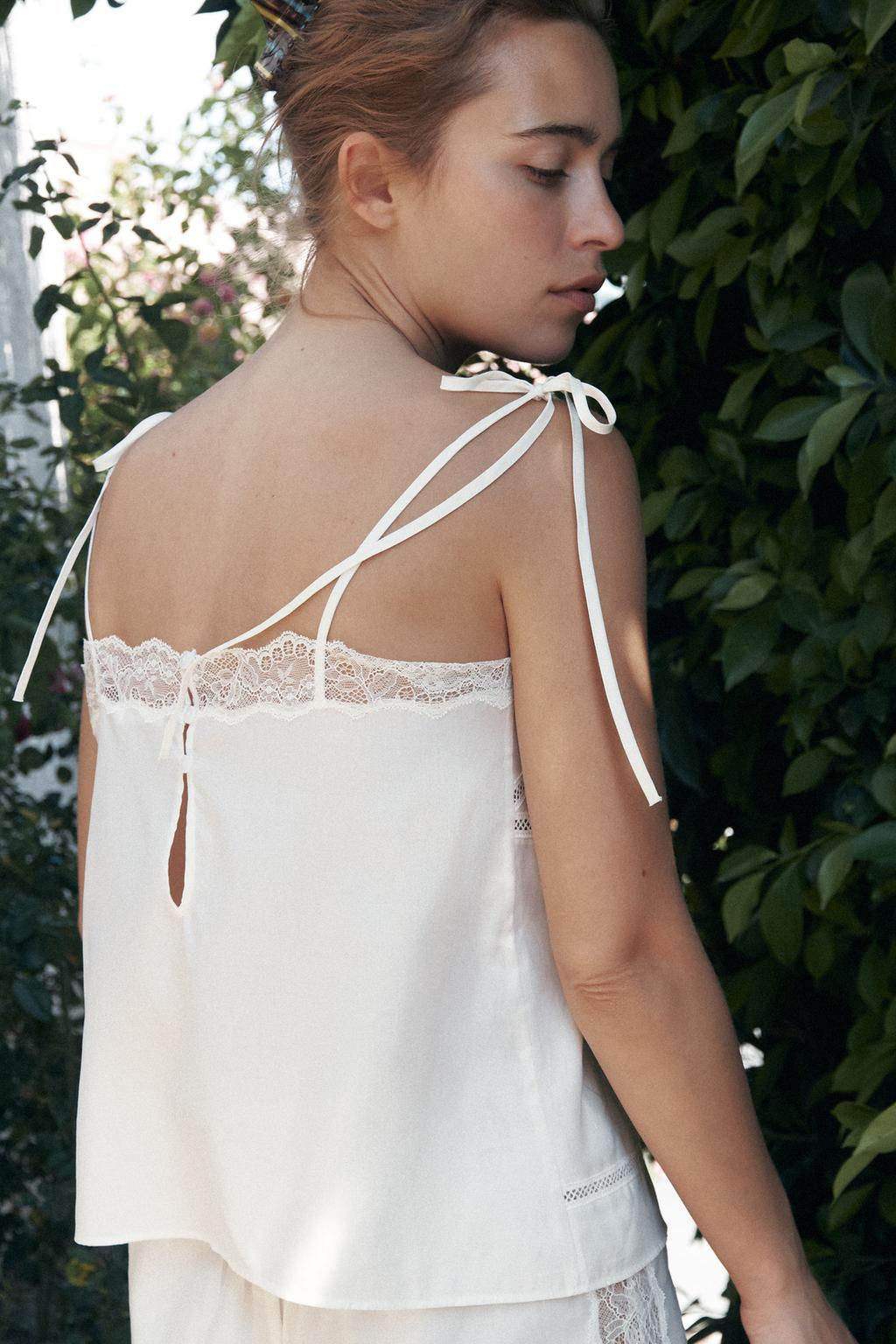 LACE LADDER STITCH TOP - Zara фото 3
