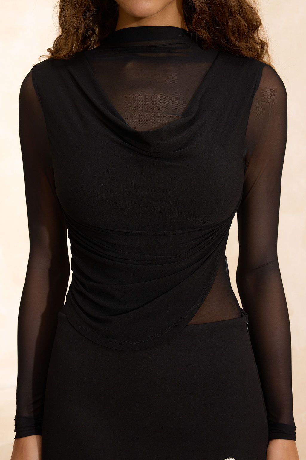 Siyah Tul Degaje Yaka Alttan C?tc?tl? Party Body TPRSS26BD00002 - Trendyolmilla фото 5