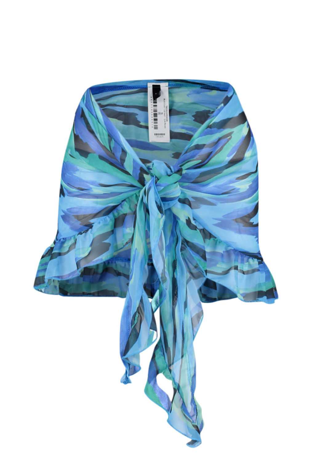 Soyut Desenli Dokuma F?rf?rl? Plaj Mini Pareo TBESS23PR00008