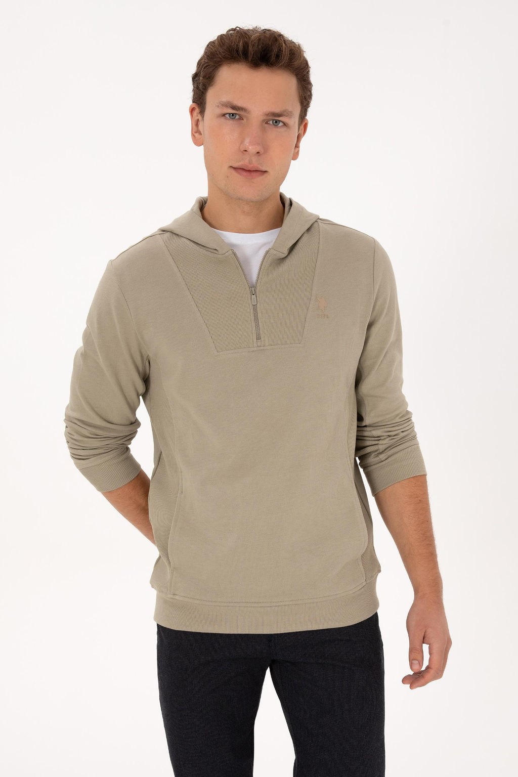 Erkek A__k Haki Sweatshirt - U.s. polo assn фото 3