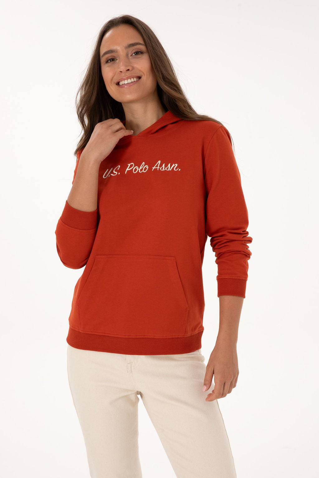 Kad_n Kiremit Sweatshirt Sepette S_rpriz _ndirim - U.s. polo assn фото 3