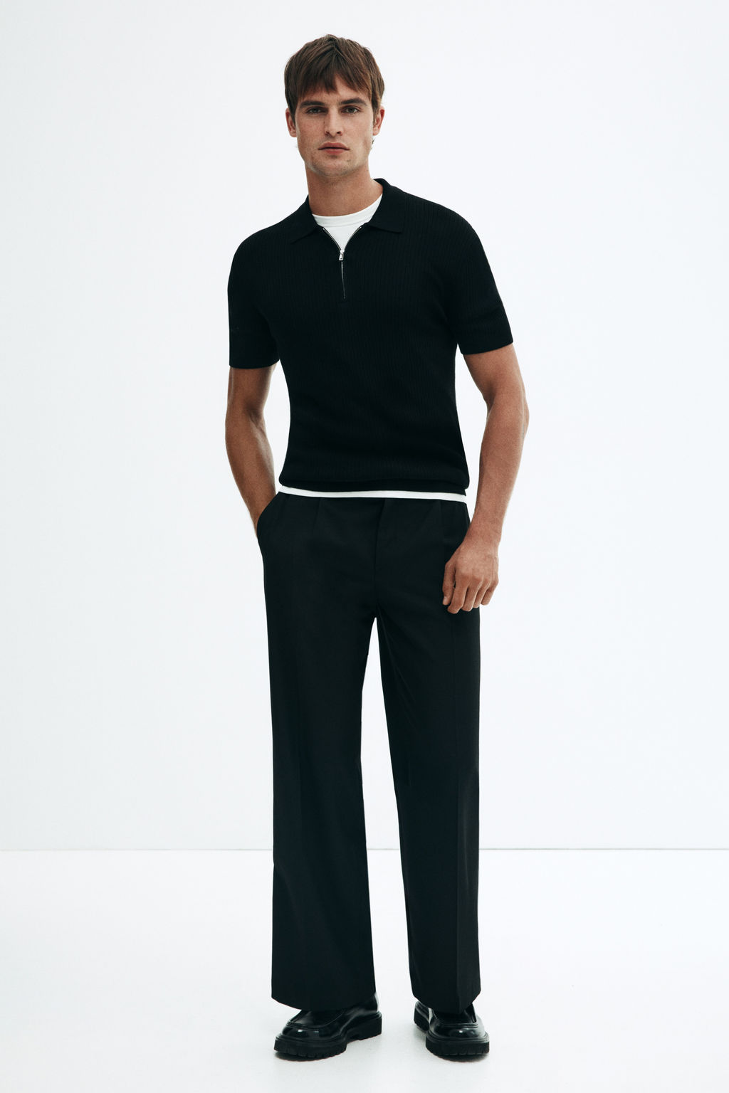 Polo con media cremallera Slim Fit - H&m фото 5
