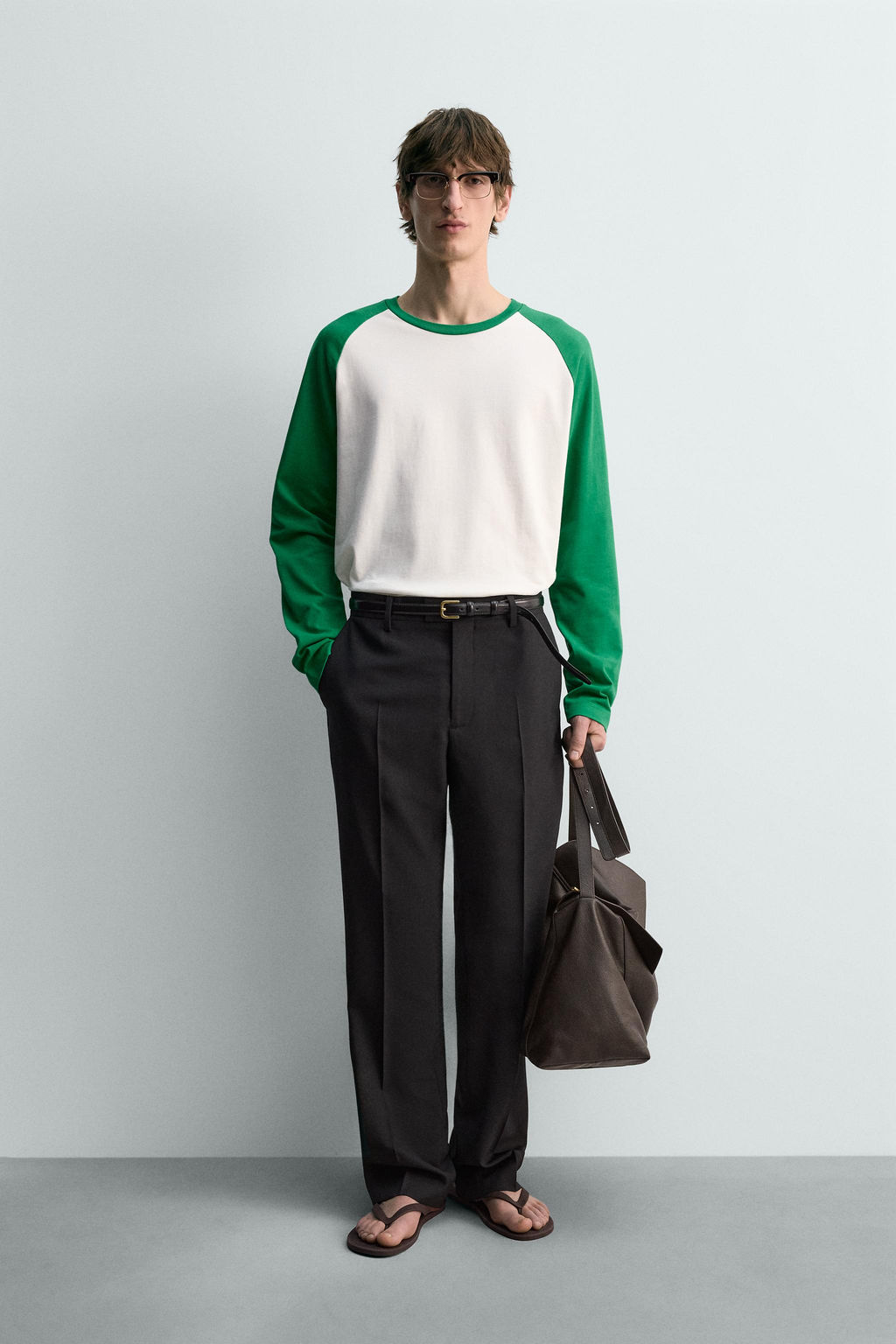 REGULAR FIT COLOUR BLOCK T-SHIRT - Zara фото 9