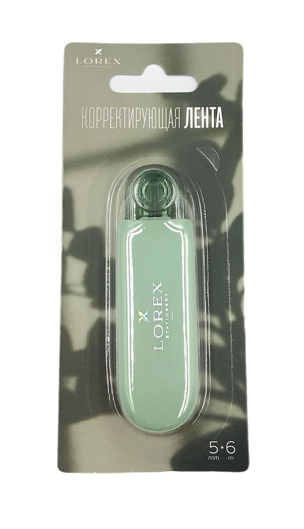Коррект.лента-роллер LOREX SHADOW OF HAPPINESS.GREEN 5 мм х 6 м прямой ход ленты цв.корп. зелен.