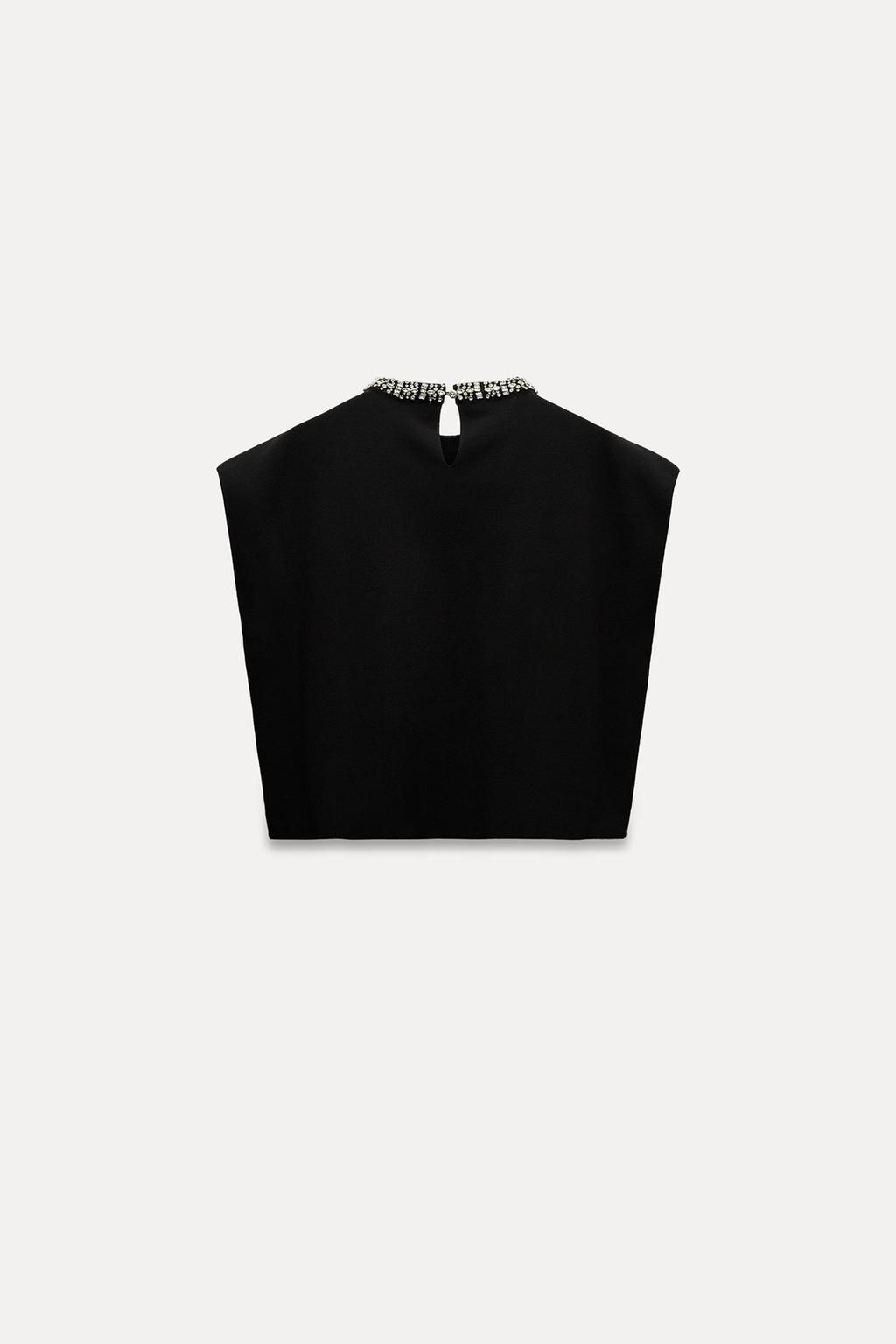 PLAIN KNIT TOP WITH RHINESTONE BEADS - Zara фото 7