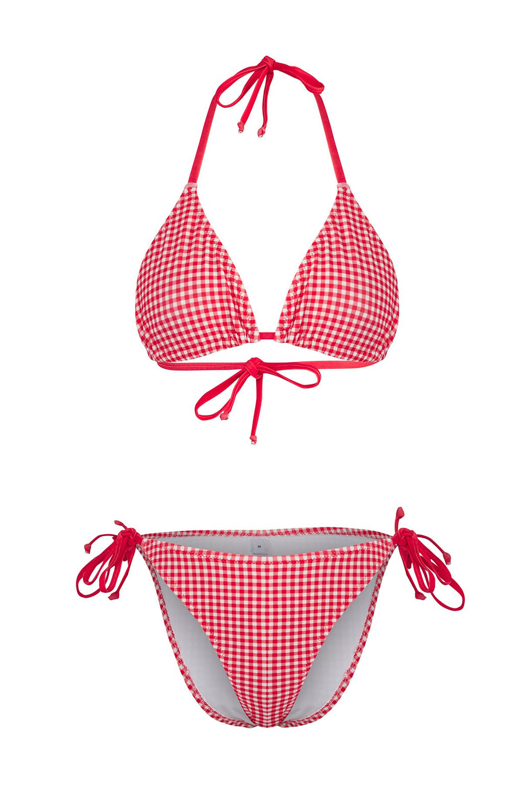 TRENDYOLMILLA Ekose Desenli Ucgen Normal Bel Bikini Tak?m? TBESS25BT00183  фото 15