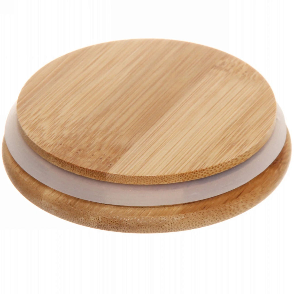 Банка для продуктов стеклянная 500мл "Хай-Тек" с бамбуковой крышкой, груша