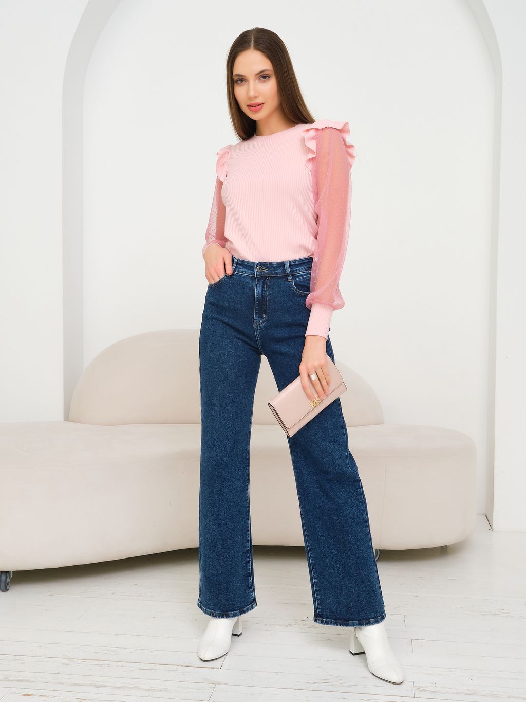 Джемпер с рукавами из сетки - Stilla фото 8