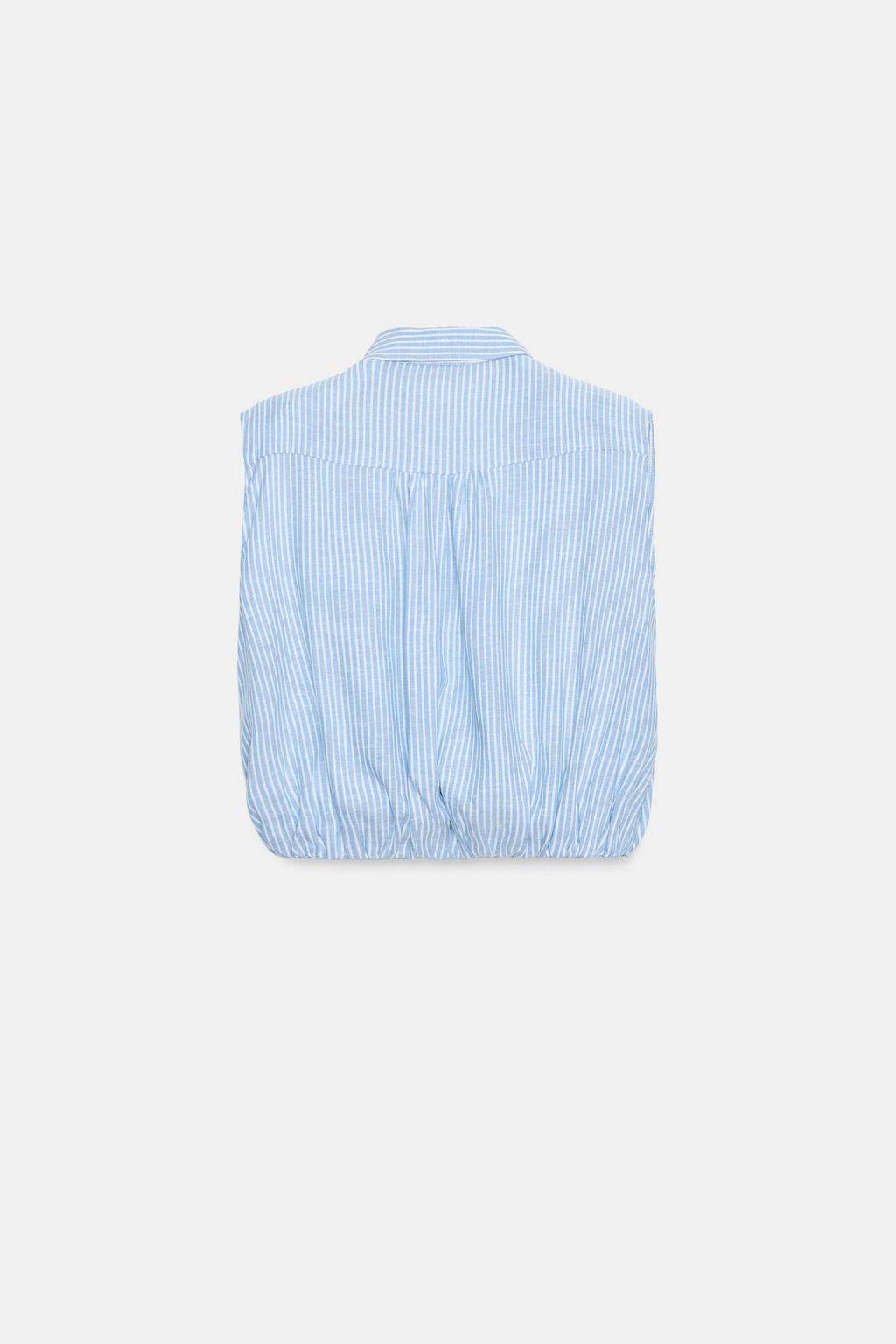 CAMISA CORTA RAYAS HOMBRERAS / Azul / Blanco