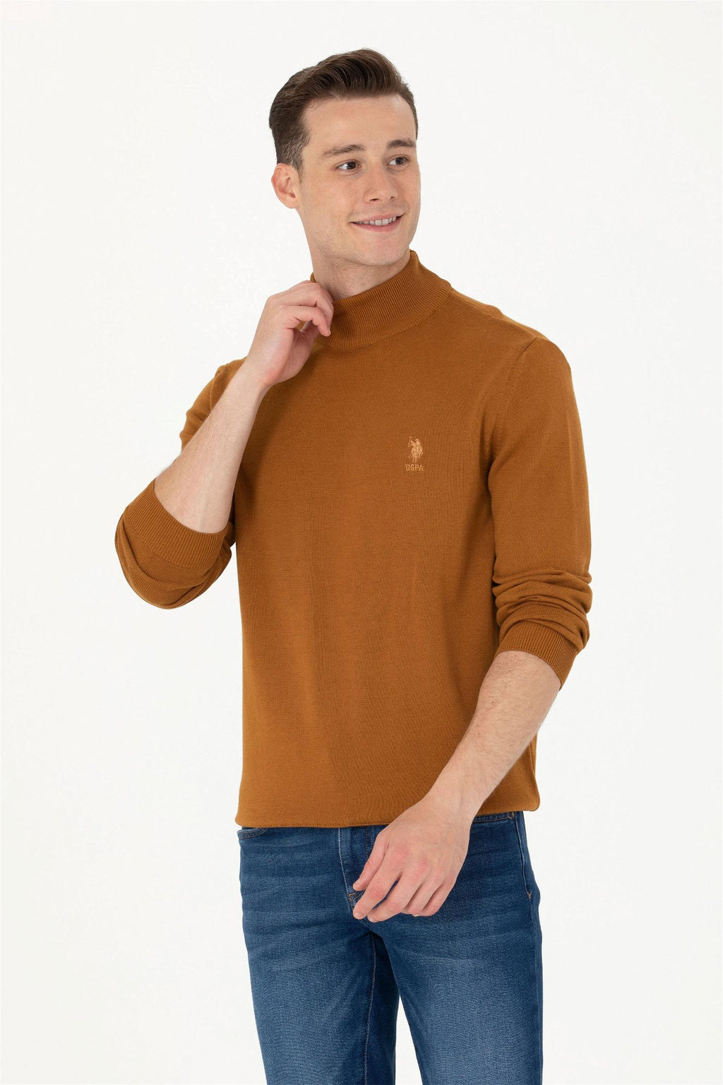 U. S. Polo Assn Мужской базовый свитер кокосового цвета - U.s. polo assn фото 10